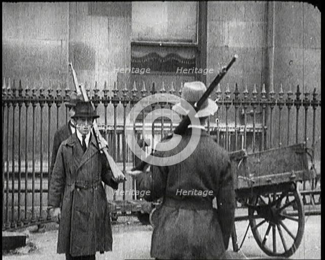 Irish Free State Soldiers With Their Rifles on Their Shoulders, 1922. Creator: British Pathe Ltd.