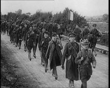 Irish Free State Soldiers Marching Along a Road, 1922. Creator: British Pathe Ltd