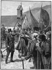 Irish nationalists at Mullinahone acclaiming William Smith O'Brien as their leader, July 1848