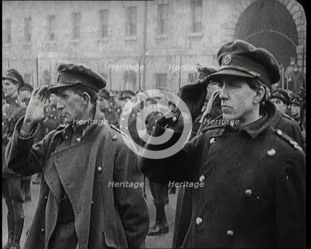 Irish Soldiers Saluting in Dublin, 1922. Creator: British Pathe Ltd.