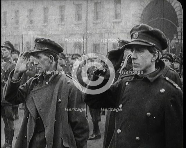 Irish Soldiers Saluting in Dublin, 1922. Creator: British Pathe Ltd.