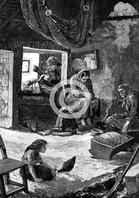 Irish Sketches: a fisherman's cabin in Connemara, 1880. Creator: Unknown.