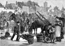 Irish sketches: turf market in the south of Ireland, 1880. Creator: Unknown
