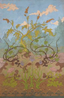 Iris et grandes fleurs jaunes et mauves, 1899. Creator: Ranson, Paul Elie (1864-1909)