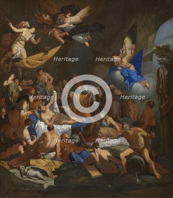 Iris in the Kingdom of Hypnos, c 1670. Creator: Carpioni; Giulio (1613-1678).