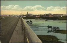 Irkutsk View of the city from the Big Bridge on the Ushakovka River, 1904-1917. Creator: Unknown