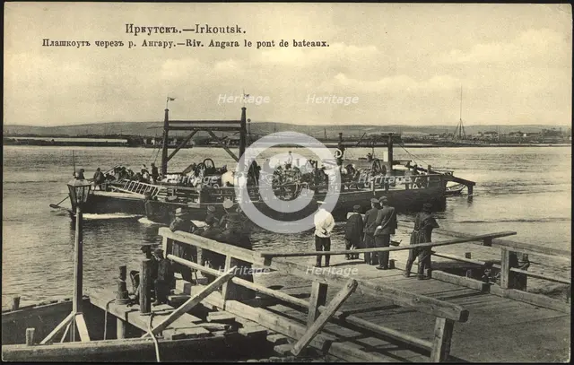 Irkutsk A pontoon across the Angara River, 1904-1914. Creator: Unknown.