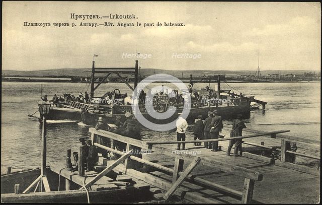 Irkutsk A pontoon across the Angara River, 1904-1914. Creator: Unknown.