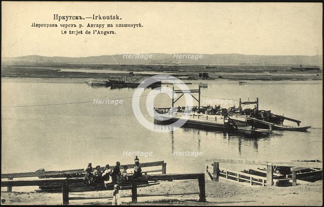 Irkutsk Crossing the Angara River on a boat, 1904-1914. Creator: Unknown.
