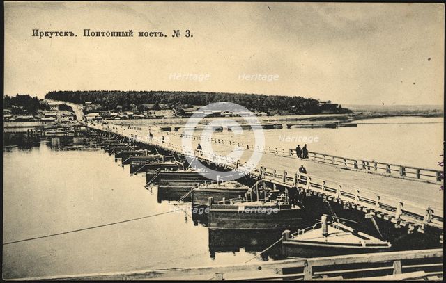 Irkutsk Pontoon bridge, 1906. Creator: Unknown.