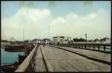 Irkutsk Pontoon bridge over the Angara River, 1904-1914. Creator: Unknown