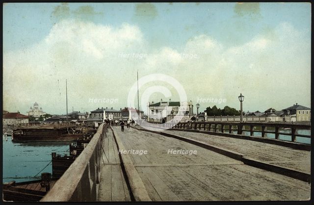 Irkutsk Pontoon bridge over the Angara River, 1904-1914. Creator: Unknown.