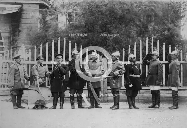 Irkutsk police fire brigade. Uniform: home uniform, fire-work uniform, dress uniform, 1894. Creator: R Prorokov.