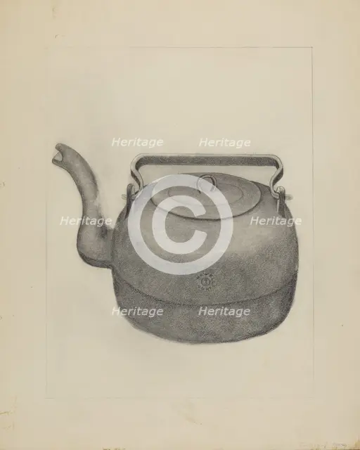Iron Tea Kettle, 1935/1942. Creator: Frederick Jackson.