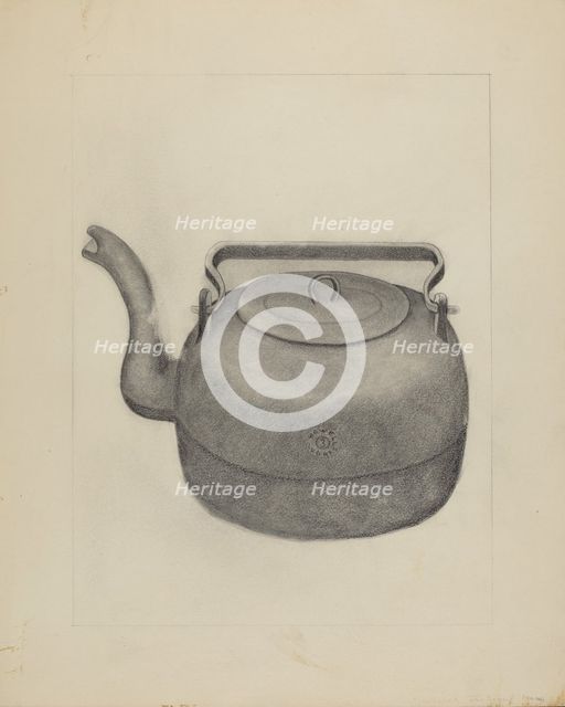 Iron Tea Kettle, 1935/1942. Creator: Frederick Jackson.