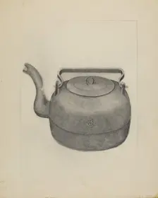 Iron Tea Kettle, 1935/1942. Creator: Frederick Jackson