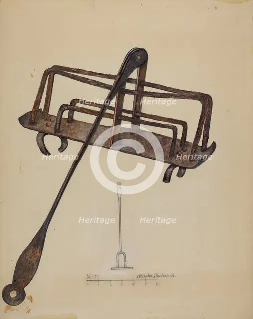 Iron Toast Rack, c. 1937. Creator: Florence Stevenson.