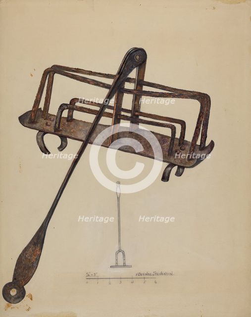 Iron Toast Rack, c. 1937. Creator: Florence Stevenson.