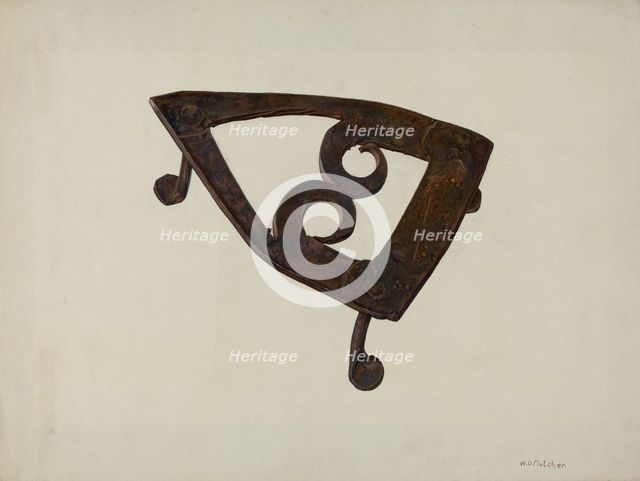 Iron Trivet, c. 1939. Creator: William O. Fletcher.