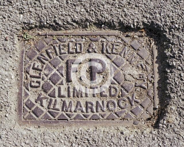 Iron water stop tap cover plate made by Clenfield & Kennedy of Kilmarnock, Swindon, Wiltshire, 2006. Artist: Peter Williams.