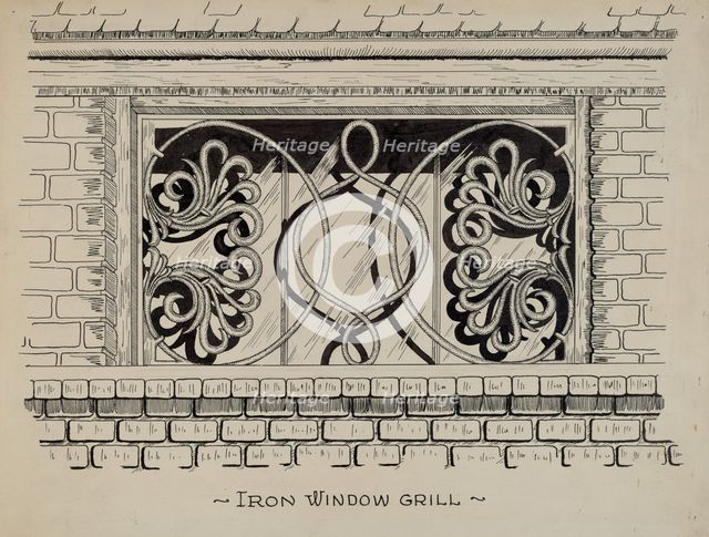 Iron Work in Attic Window, c. 1936. Creator: Ray Price.