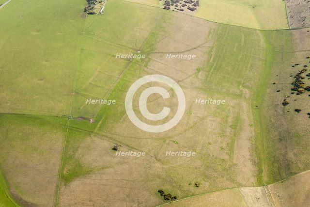 Iron Age or Romano British field system earthwork on Wylye Down, Wiltshire, 2016. Creator: Damian Grady.