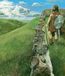 Iron Age man at Liddington Castle Hillfort, Swindon, Wiltshire, 1994. Artist: Ivan Lapper