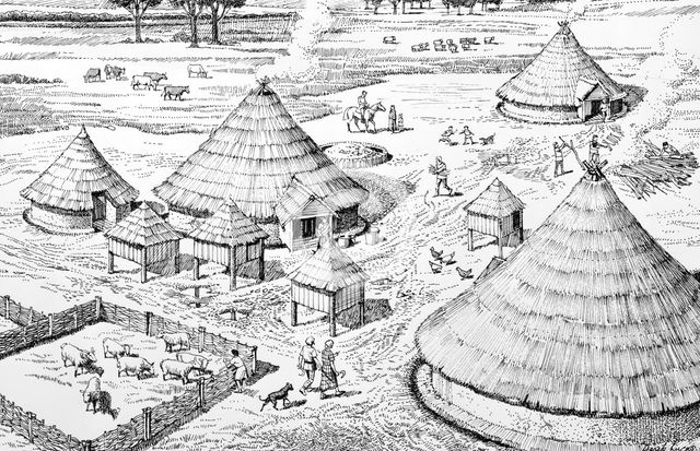 Iron Age settlement, c400-c150 BC. Creator: Derek Lucas.