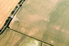 Iron Age settlement crop mark on the Yorkshire Wolds, near Settringham, North Yorkshire, 2018. Creator: Historic England