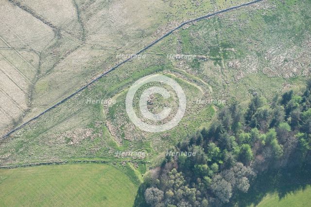 Iron Age/Romano British enclosed settlement earthwork near Smalesmouth Farm, Northumberland, 2016. Creator: Dave MacLeod.