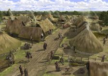 Iron Age town at Silchester, from north towards southern entrance, (c1990-2010). Artist: Peter Urmston