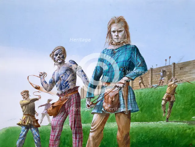 Iron Age tribesmen, c5th century BC, (c1990-2010). Artist: Paul Birkbeck.