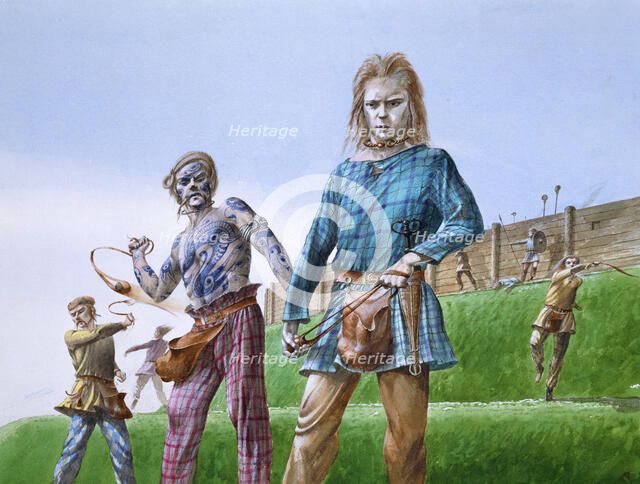 Iron Age tribesmen, c5th century BC, (c1990-2010). Artist: Paul Birkbeck.