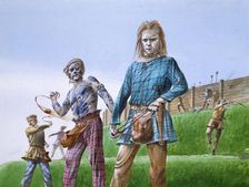 Iron Age tribesmen, c5th century BC, (c1990-2010). Artist: Paul Birkbeck