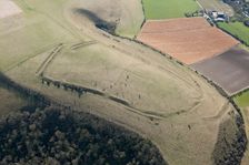 Iron Age univallate hillfort earthwork on Winklebury Hill, Wiltshire, 2016. Creator: Damian Grady