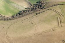 Iron Age univallate hillfort earthwork on Winklebury Hill, Wiltshire, 2016. Creator: Damian Grady