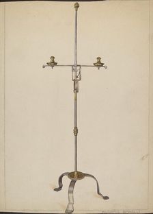 Iron and Brass Candlestand, 1935/1942. Creator: Francis Borelli