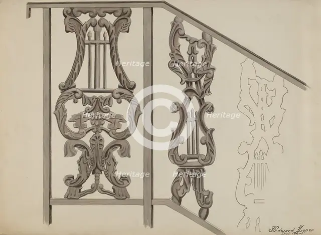 Iron Bannister, c. 1936. Creator: Edward L Loper.