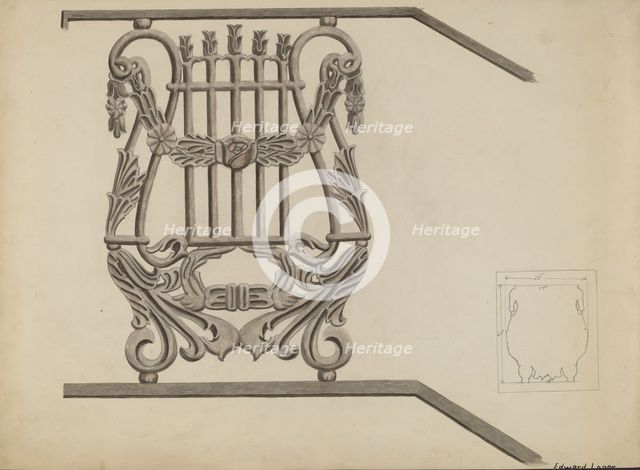 Iron Bannister, c. 1936. Creator: Edward L Loper.