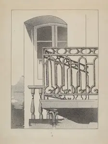 Iron Balcony, c. 1936. Creator: Arelia Arbo