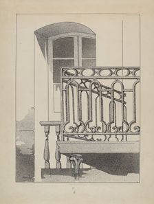 Iron Balcony, c. 1936. Creator: Arelia Arbo