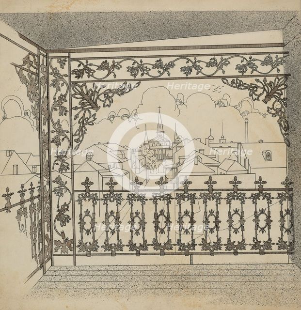 Iron Balcony, c. 1936. Creator: Lucien Verbeke.