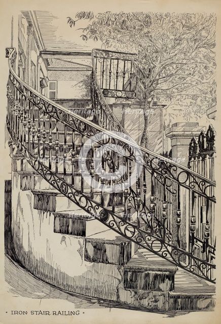Iron Balcony, c. 1936. Creator: Thomas Byrne.