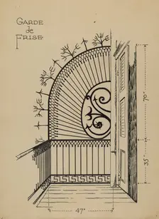 Iron Balcony Garde, 1935/1942. Creator: Al Curry