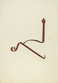 Iron Bracket from Zoar Tavern, c. 1938. Creator: Ralph Russell