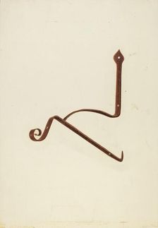Iron Bracket from Zoar Tavern, c. 1938. Creator: Ralph Russell