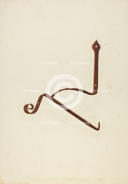 Iron Bracket from Zoar Tavern, c. 1938. Creator: Ralph Russell.