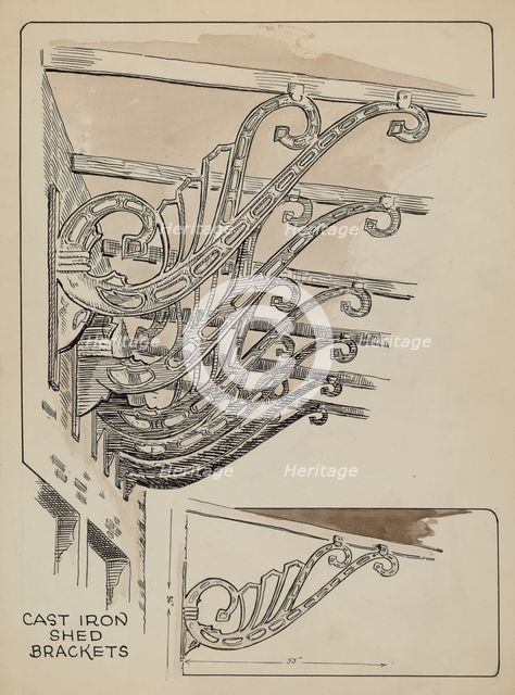 Iron Brackets, 1935/1942. Creator: Al Curry.