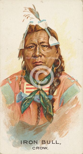 Iron Bull, Crow, from the American Indian Chiefs series (N2) for Allen & Ginter Cigarettes..., 1888. Creator: Allen & Ginter.