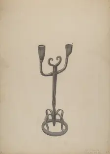 Iron Candlestick, c. 1938. Creator: Joseph Papa
